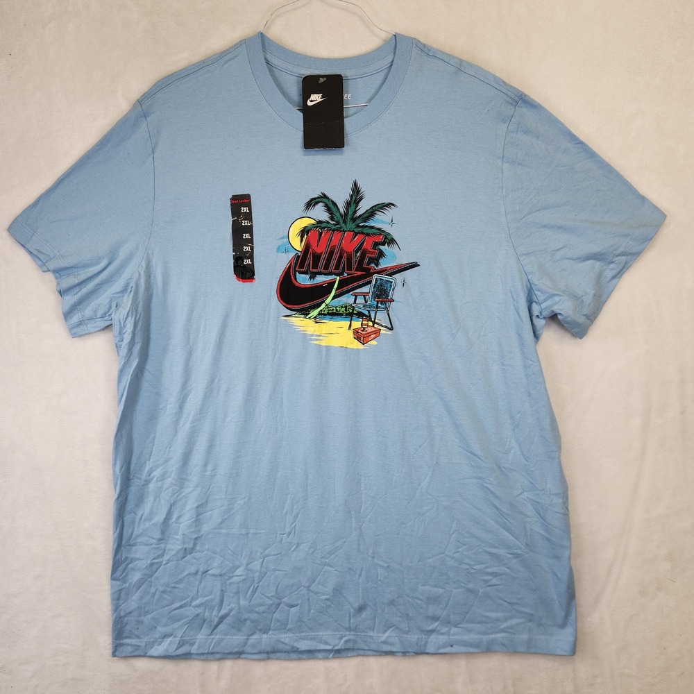 Nike Men's XXL T Shirt Psychic Blue Island Graphic Tee‎ NEW WITH TAGS